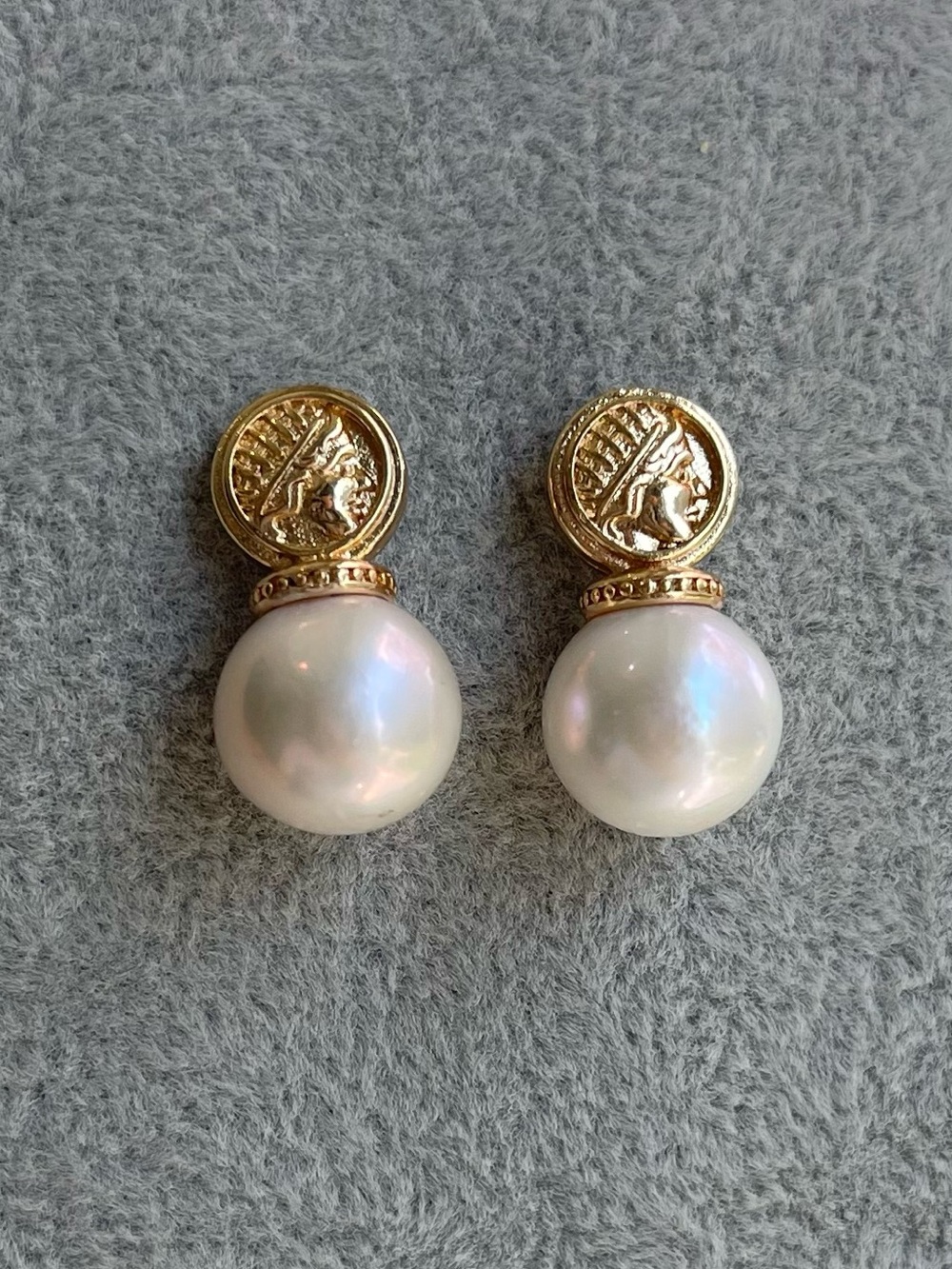 Gold Coin & Genuine White Pearl Drop Earrings - Elegant Women’s Jewelry 54